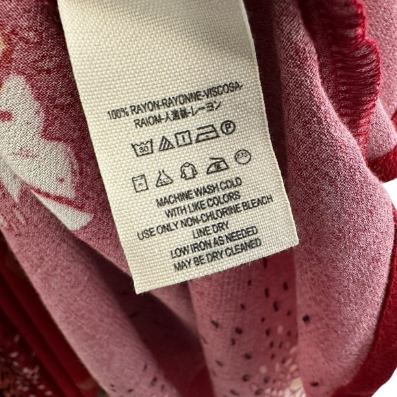 Free People Womens Lovely Day Floral Printed Tunic Size XS Red Boho Sleeveless - Picture 9 of 10